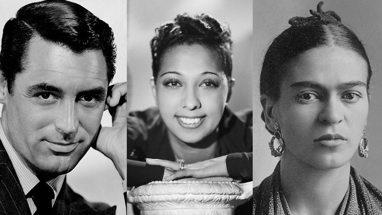 (R to L) Cary Grant, Josephine Baker, and Frida Kahlo