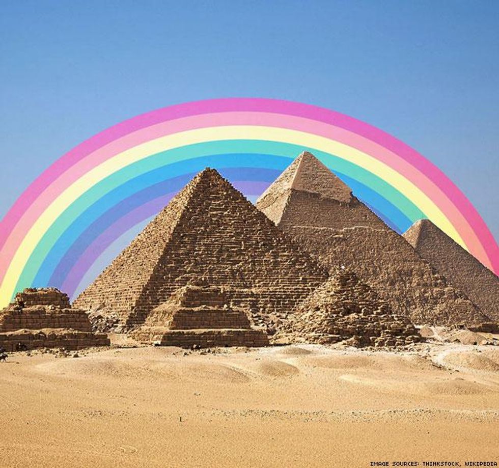 Rainbow over the pyramids