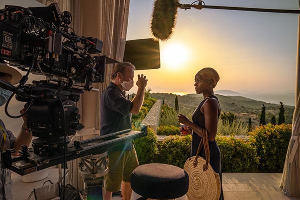 Rian Johnson and Janelle Monae BTS of Glass Onion: A Knives Out Story