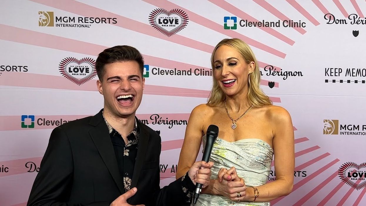 Ricky and Nikki Glaser on the red carpet