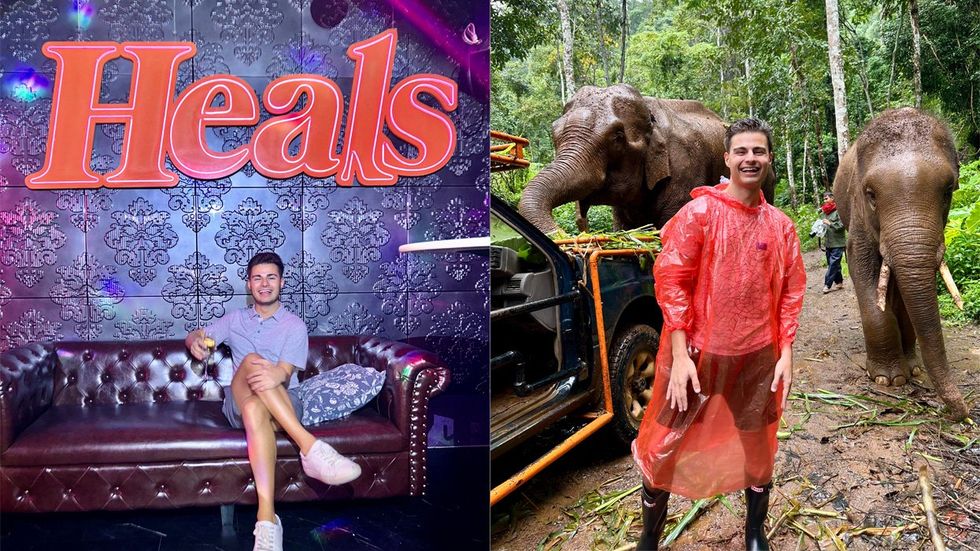 Ricky Cornish at Heals and with elephants in Thailand