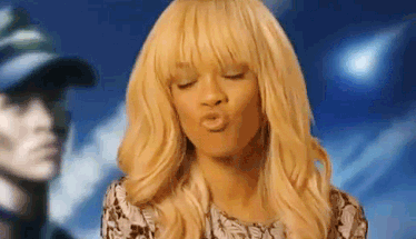 Rihanna blowing a kiss.