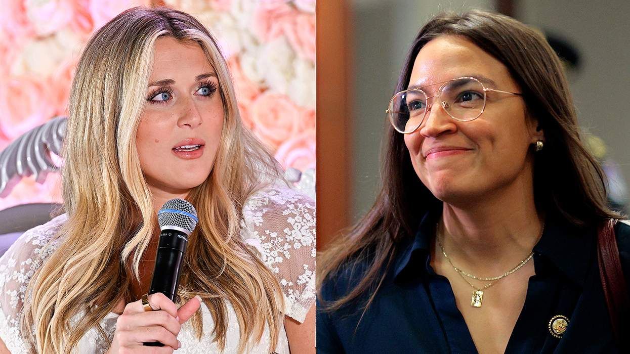 Riley Gaines speaks 2025 10X Ladies Conference Hosted by Elena Cardone in Florida alongside Alexandria Ocasio Cortez House Democratic caucus meeting at the Capitol building September 2025