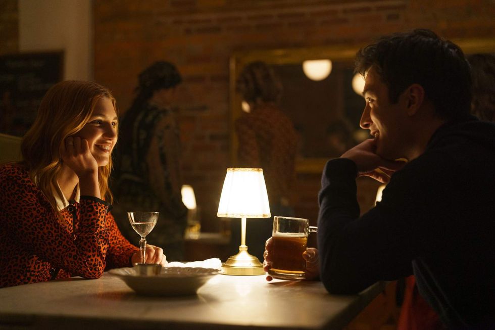 Rose and Shane having a conversation in 'Heated Rivalry.'