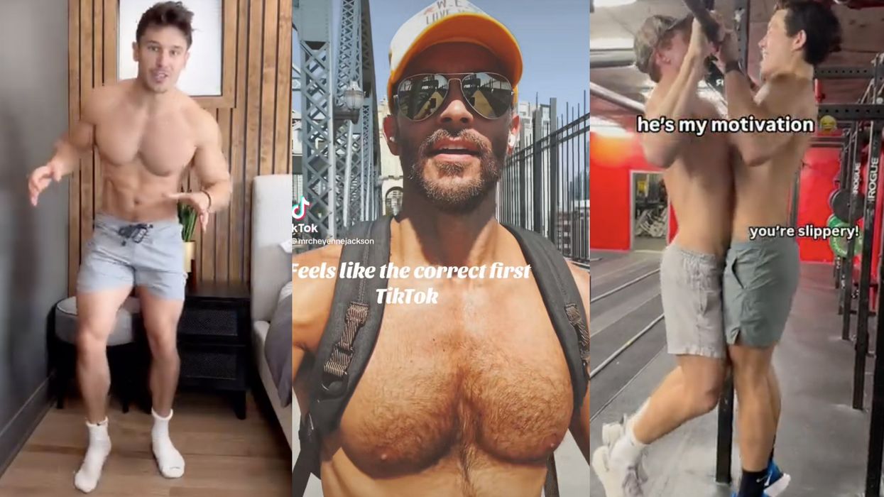 Sam Cushing and Cheyenne Jackson and Mike Del Moro