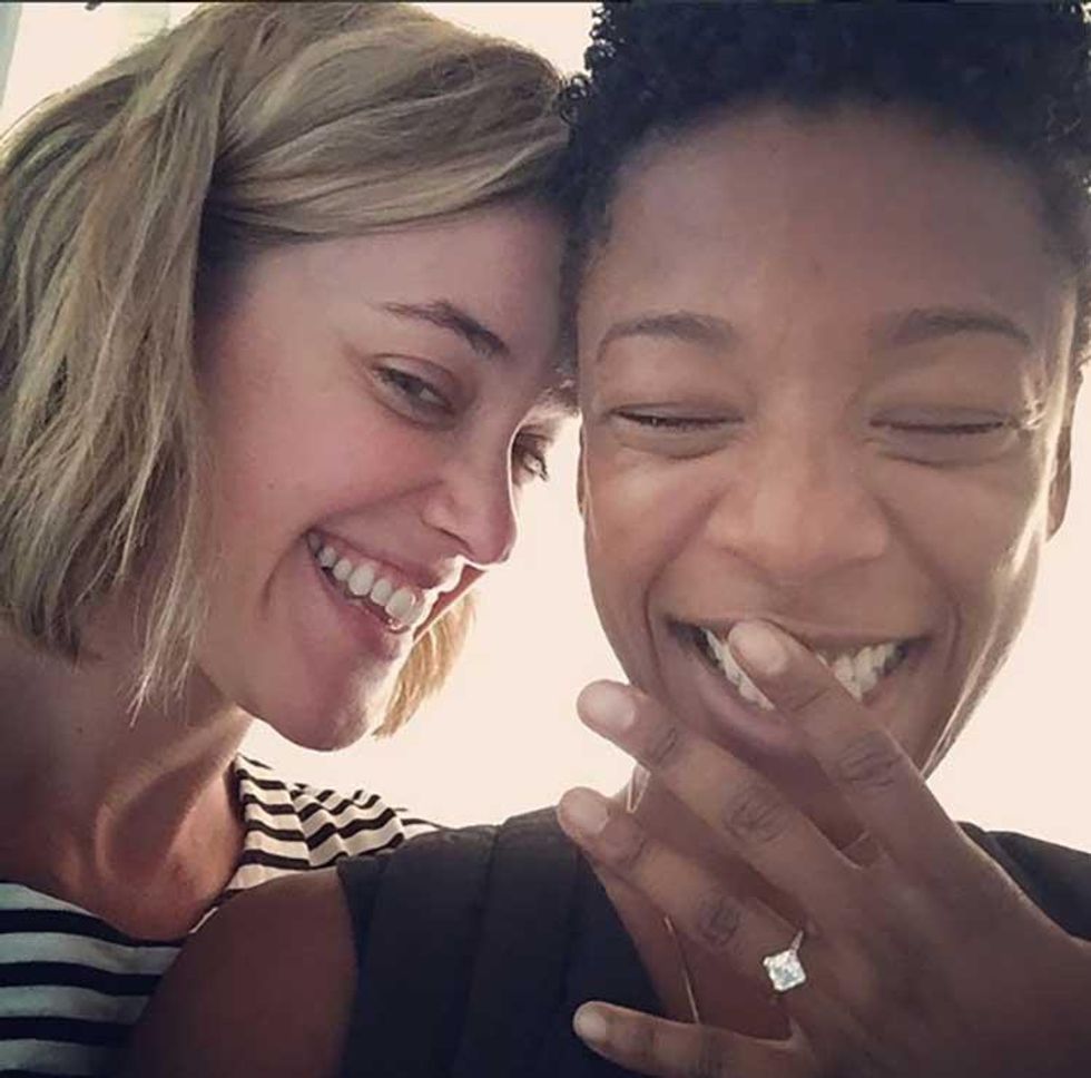 Samira Wiley and Lauren Morelli's Engagement Selfie 