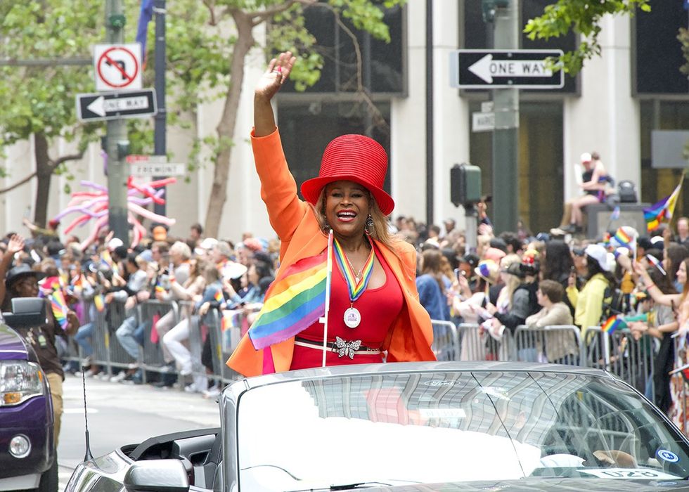 San Francisco, CA - June 24, 2023: Grand Marshall Breonna McCree participating in the SF Gay Pride Parade up Market St to Civic Center. Theme, Looking Back, Moving Forward.