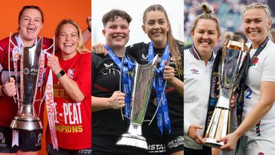 Sarah Beckett and Kelsey Jones; Hannah Botterman of Saracens and Holly Aitchison; and Marlie Packer and Rosie Galligan