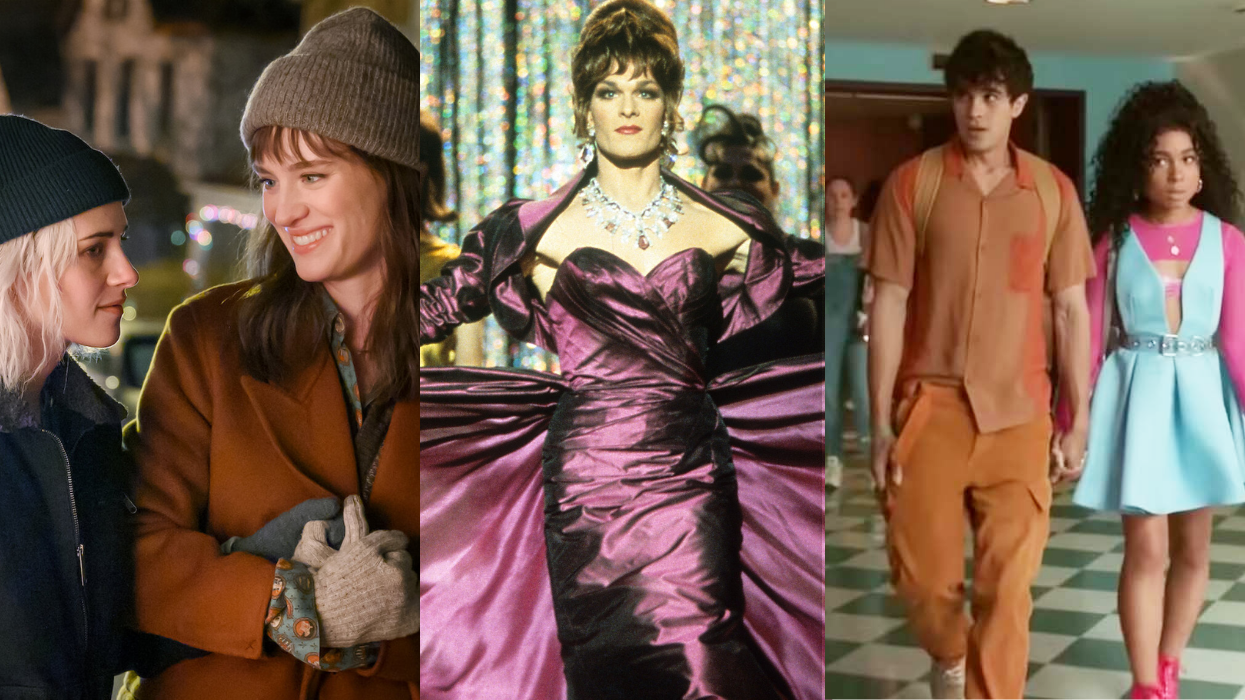 Scenes from the movies Happiest Season, Too Wong Foo, and Anything's Possible