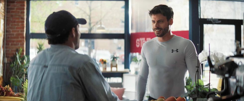 Scott Hunter and Kip Grady in 'Heated Rivalry' episode 3.