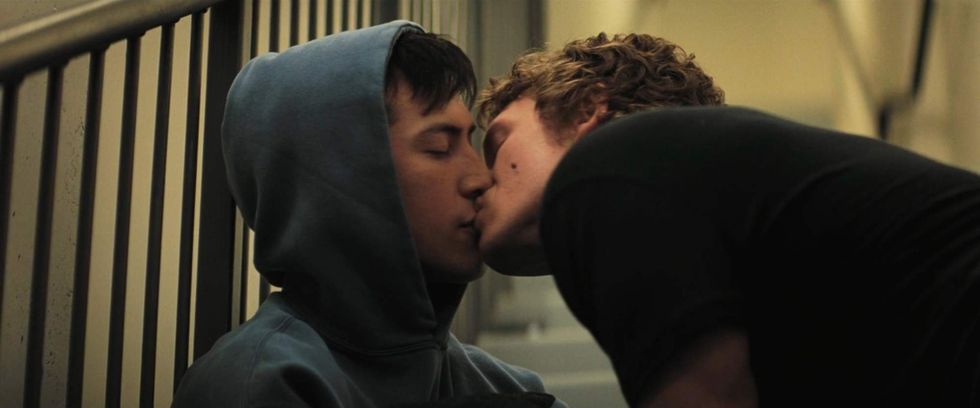 Shane and Ilya kissing in 'Heated Rivalry' episode 2.