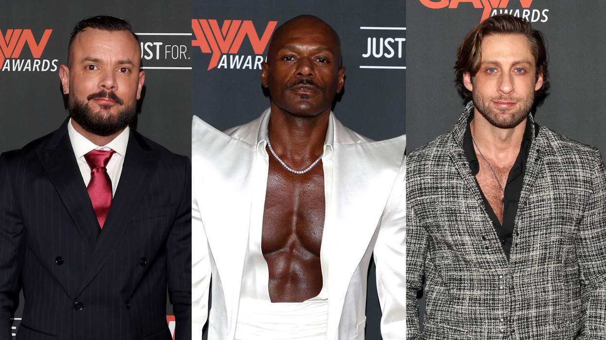 Sir Peter, Rhyheim Shabazz, Dom King at the GayVN Awards.