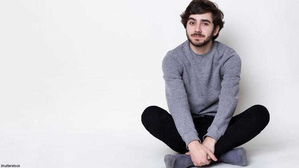 Sitting cross-legged