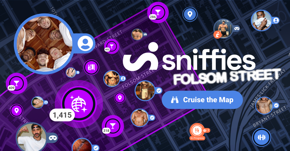 Sniffies map for Folsom Street Fair.