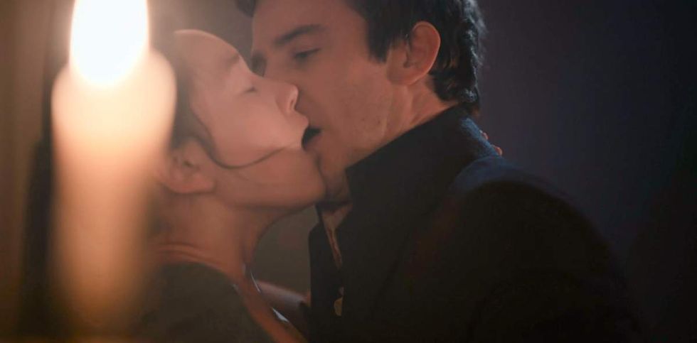 Sophie and Benedict in the stairway