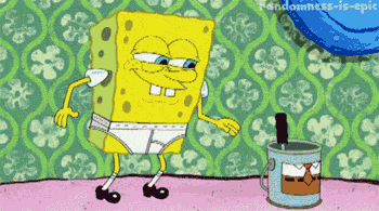 Spongebob painting on pants gif