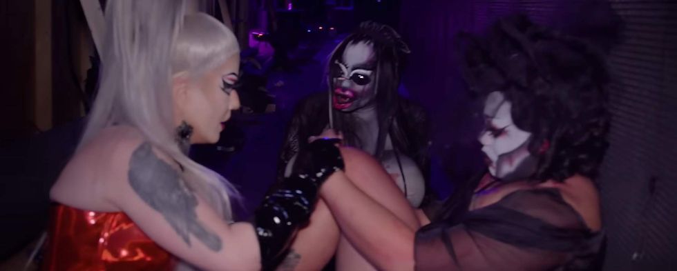 Swanthula comforts cast members behind the scenes