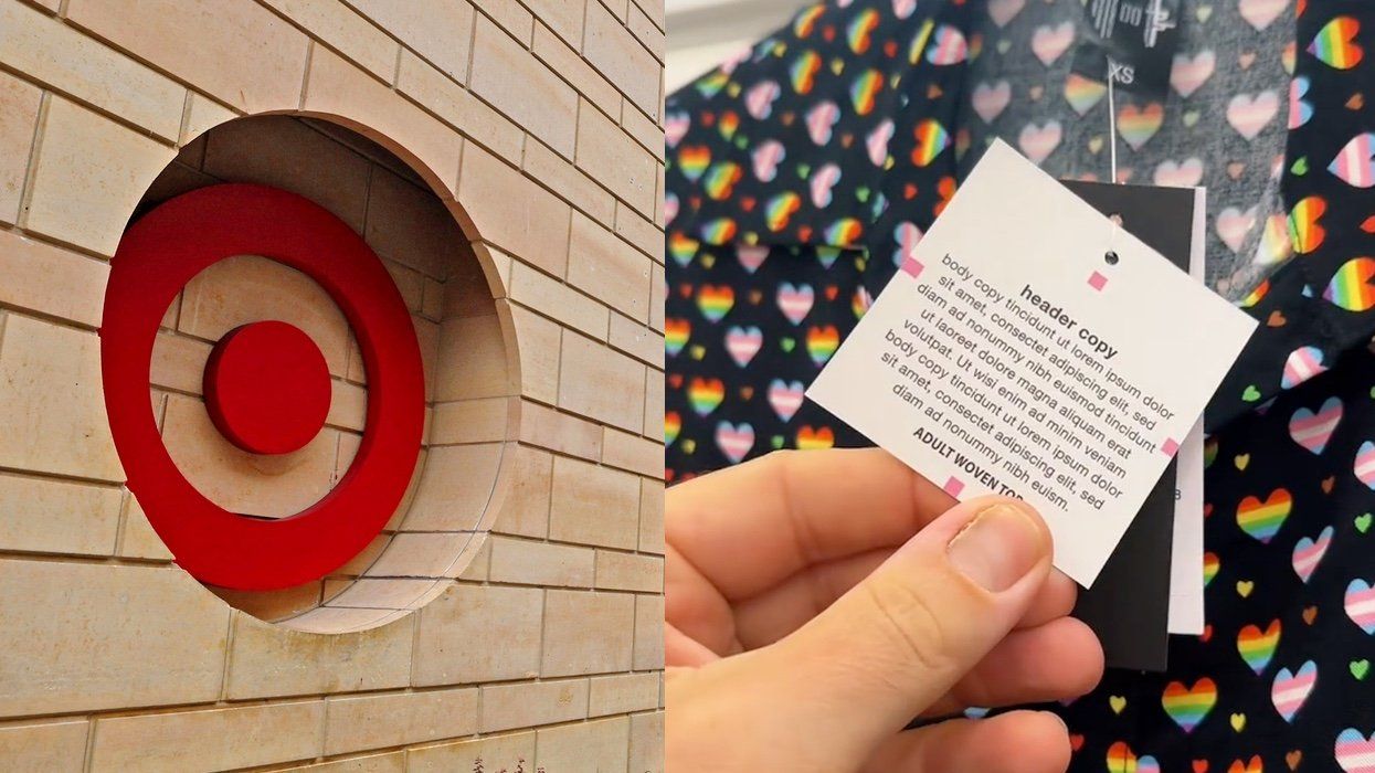 Target logo; a tag on Target Pride merch