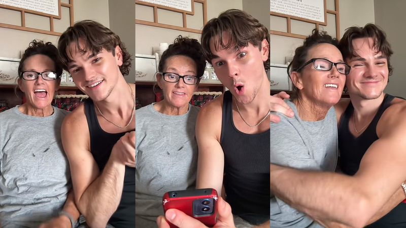 Tate Hoskins and his mom