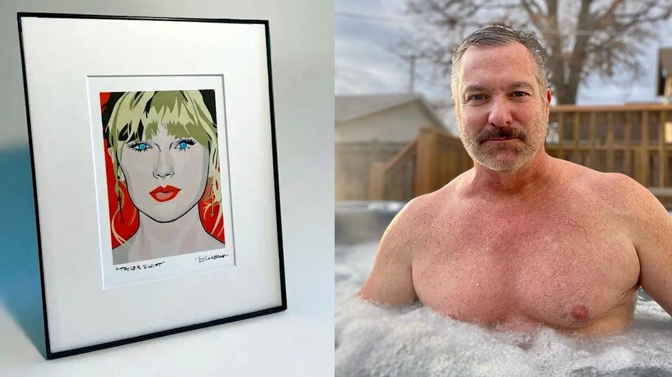 taylor swift framed painting Chris Burbach artist hot tub