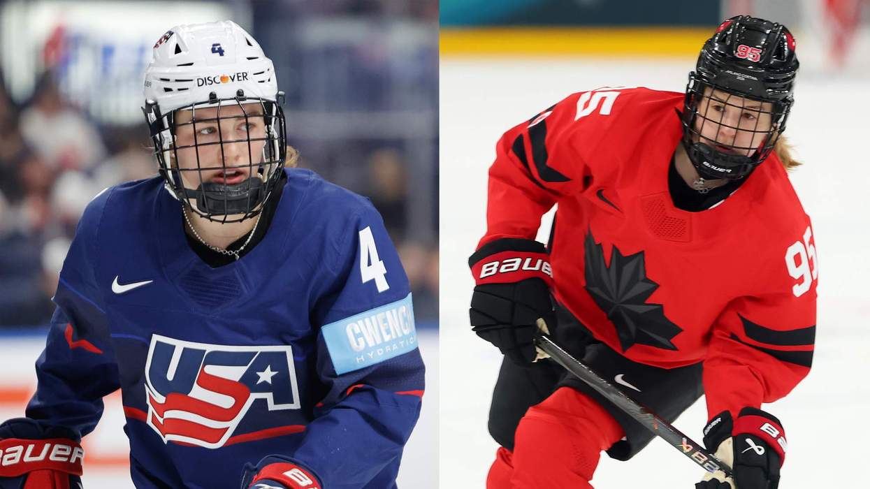 Team USA's Caroline Harvey and Team Canada's Daryl Watts.