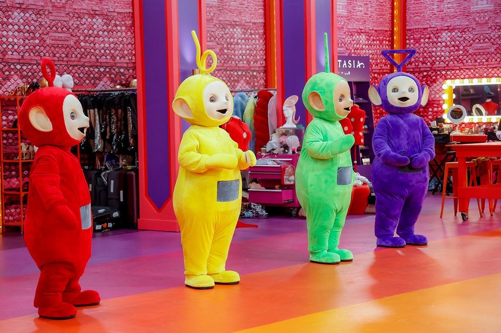 teletubbies in the werk room