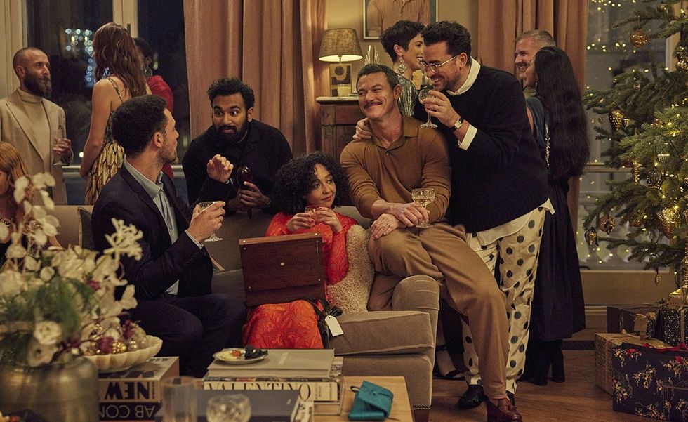 the cast at a party in good grief