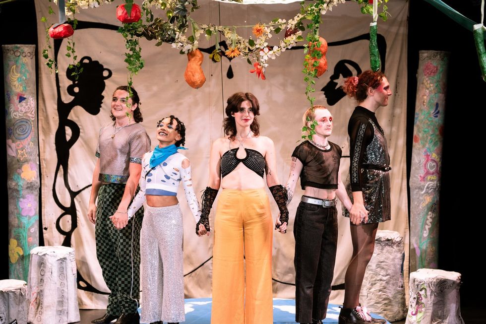 The cast of "The F*ggots and Their F*riends Between R*volutions"