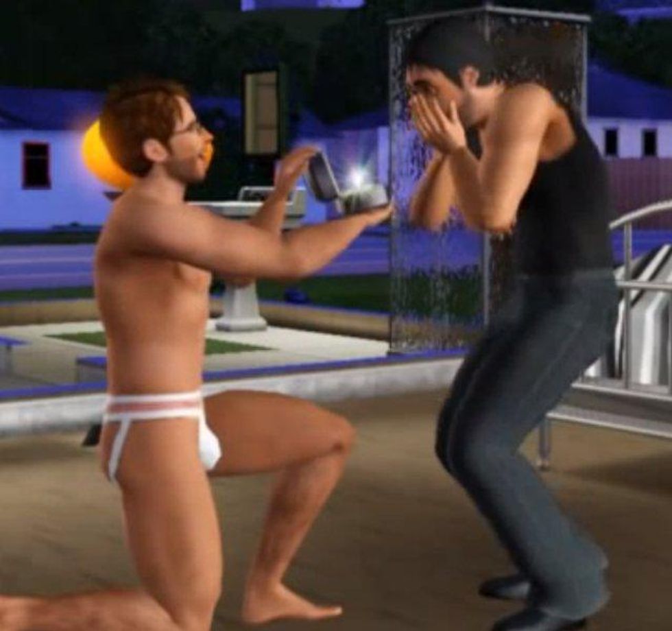 The Sims same-sex marriage.