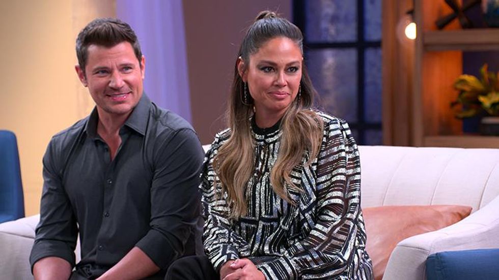 The Ultimatum: Marry or Move On: Season 1. (L to R) Nick Lachey (host) and Vanessa Lachey (host) in episode 10 of The Ultimatum: Marry or Move On: Season 1
