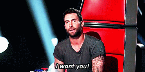 The voice Adam Levine I want you gif