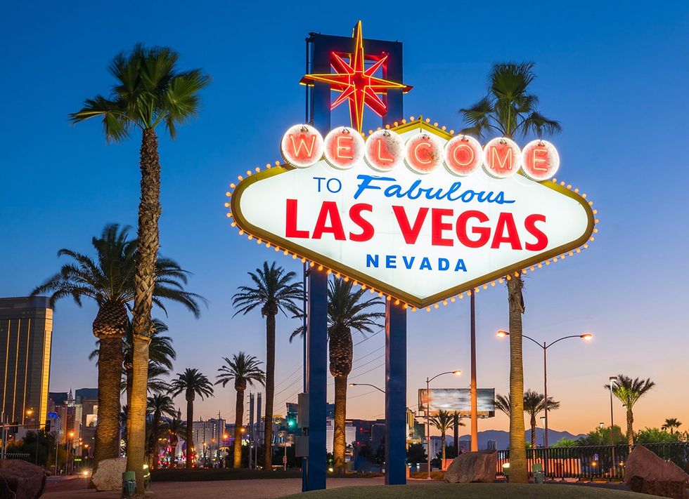 The Welcome to Fabulous Las Vegas sign in Las Vegas Nevada USA