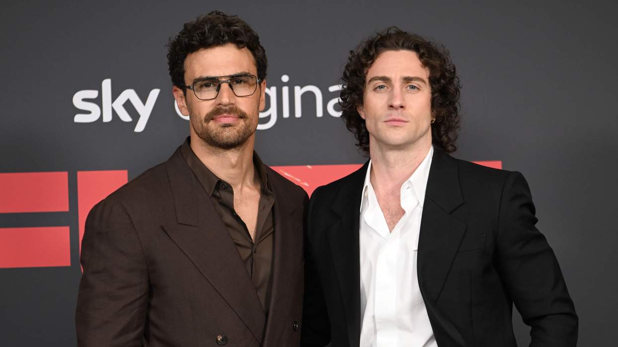Theo James and Aaron Taylor-Johnson attend the UK Premiere of Sky Original "Fuze".