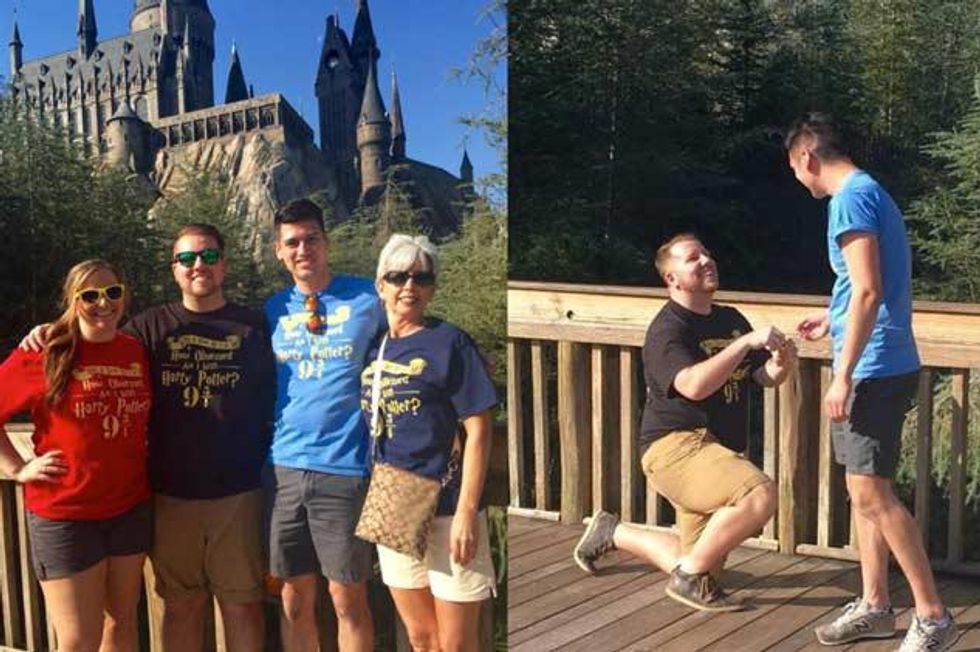 This is a photo of a Harry Potter proposal.
