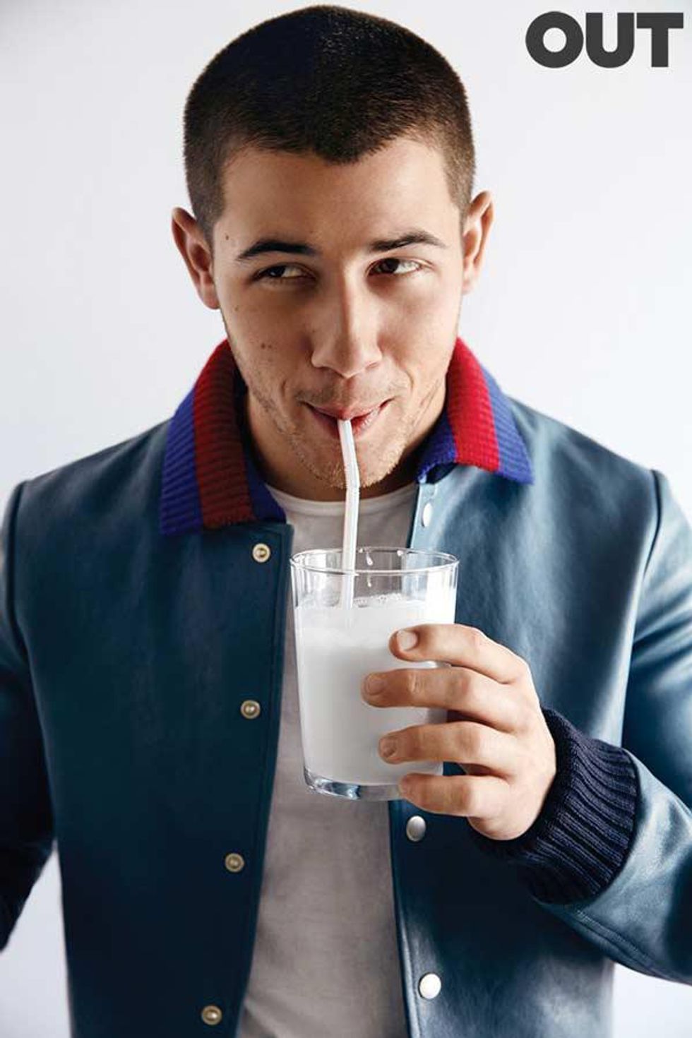 This is a photo of Nick Jonas for OUT magazine. 