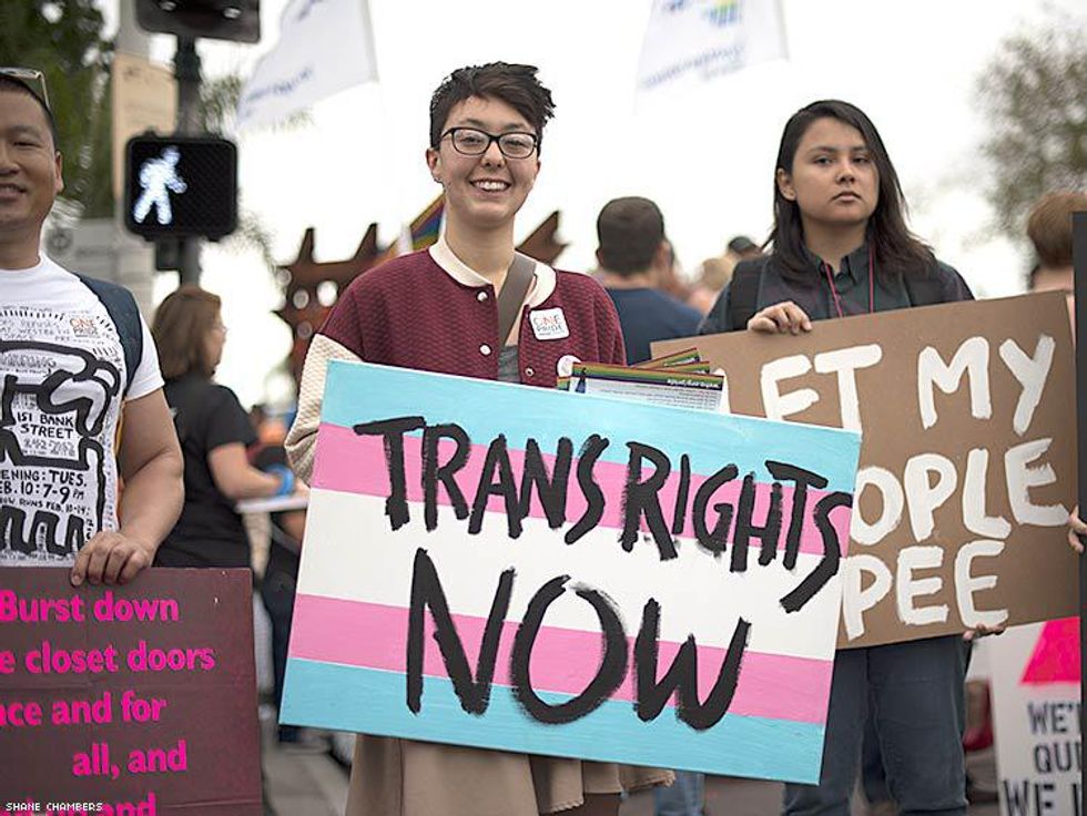 This is a trans person at Pride.