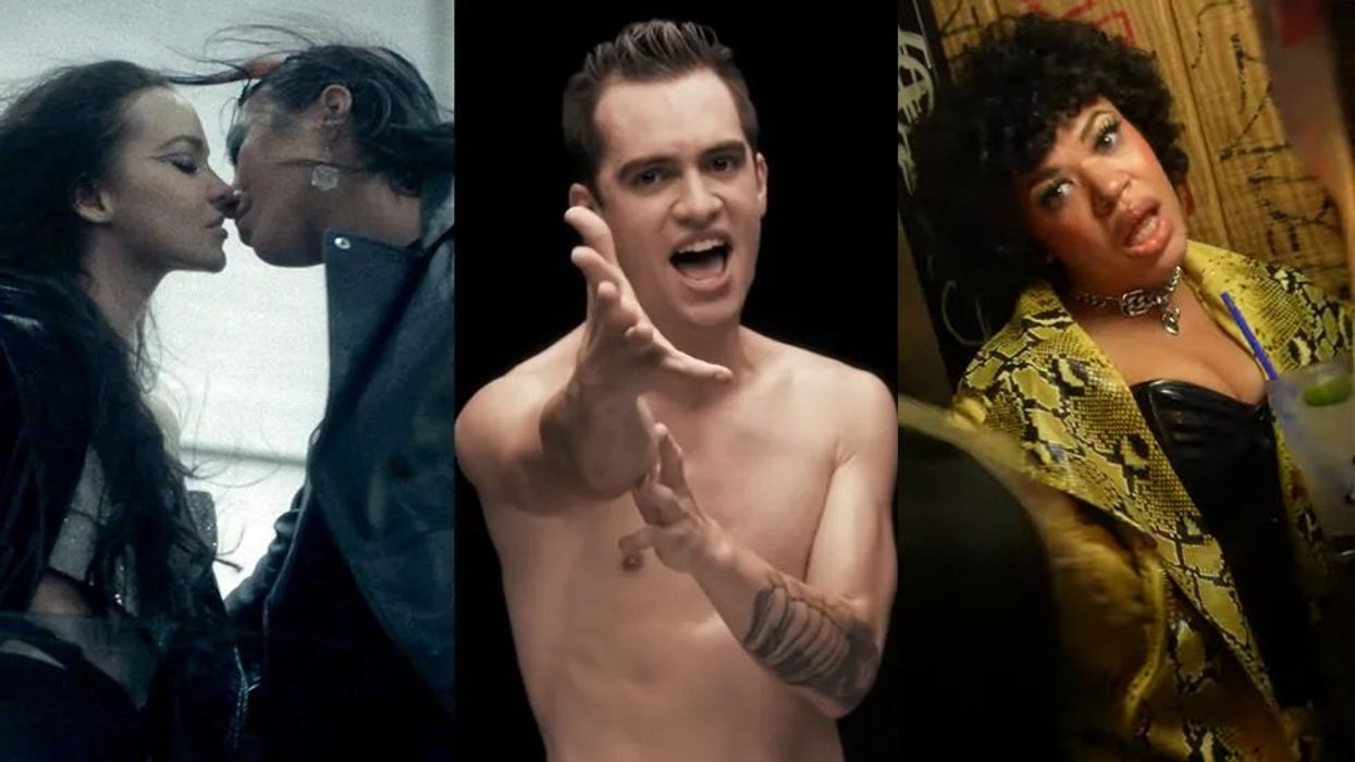 Three images of LGBTQ+ persons