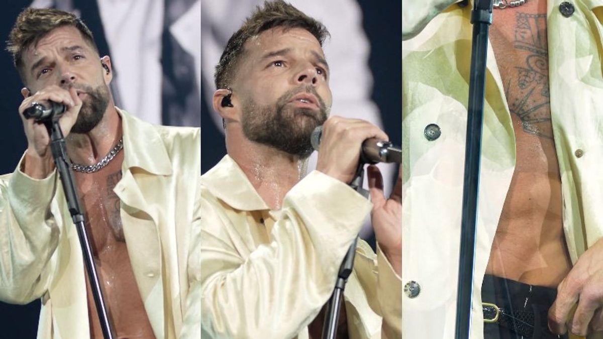 Three images of Ricky Martin