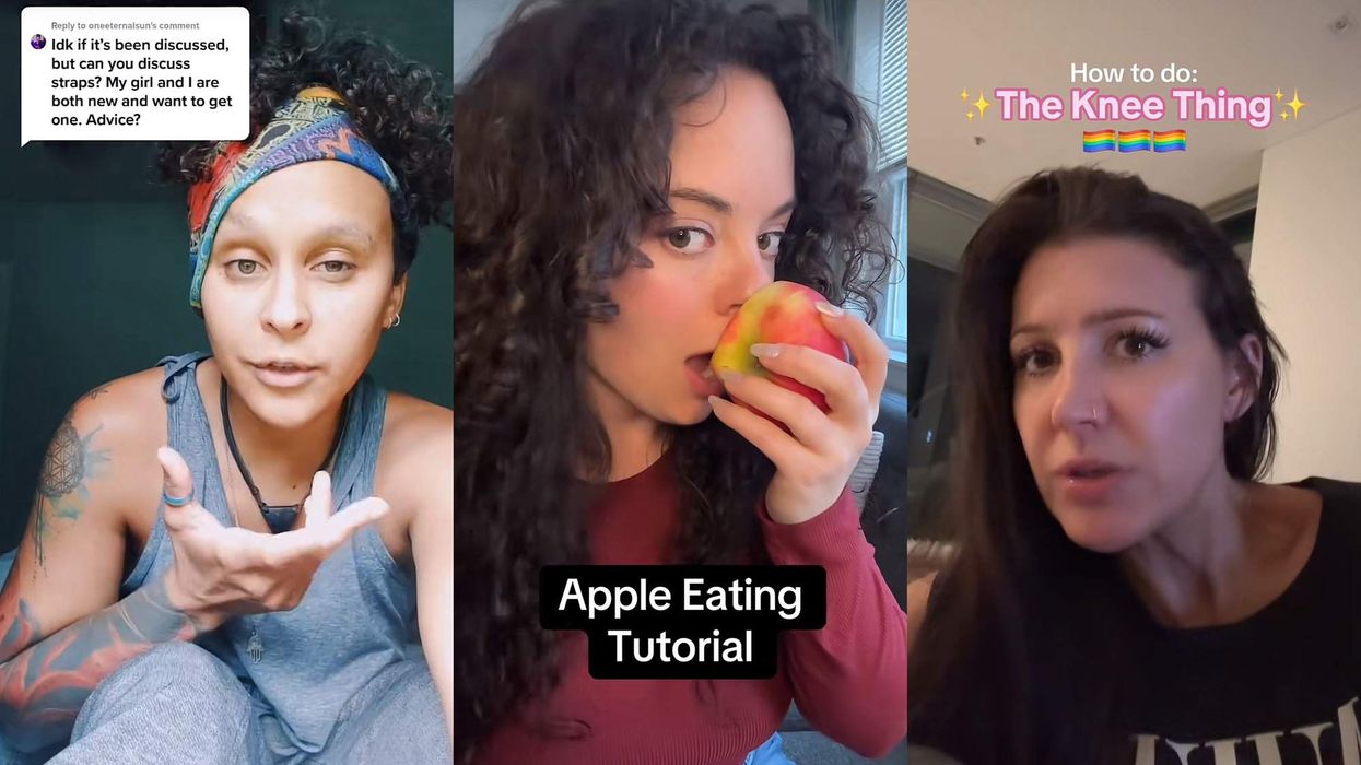 Three pictures of queer sex experts from TikTok