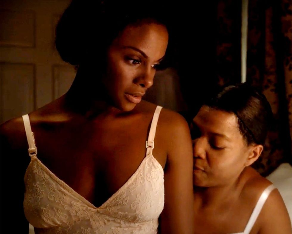 Tika Sumpter as Lucille Queen Latifah as Bessie Smith in HBO movie Bessie