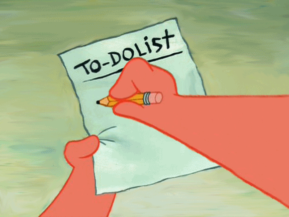 To do list Spongebob gif