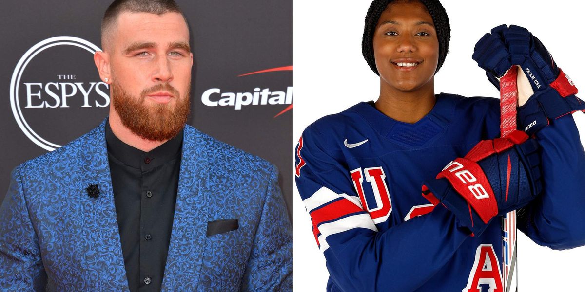 Travis Kelce helps Olympics hockey star Laila Edwards Travis Kelce helps Olympics hockey star Laila Edwards