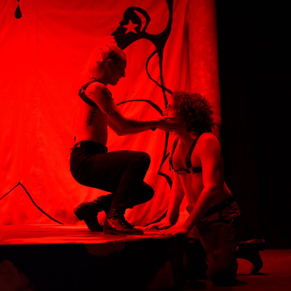 Two actors in "The F*ggots and Their Fr*ends Between R*volutions"