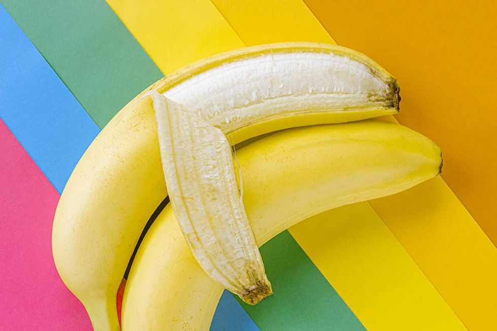 two bananas on a pride flag