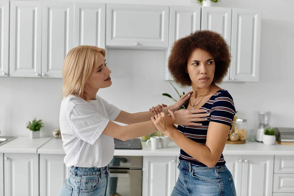 Two lesbians arguing
