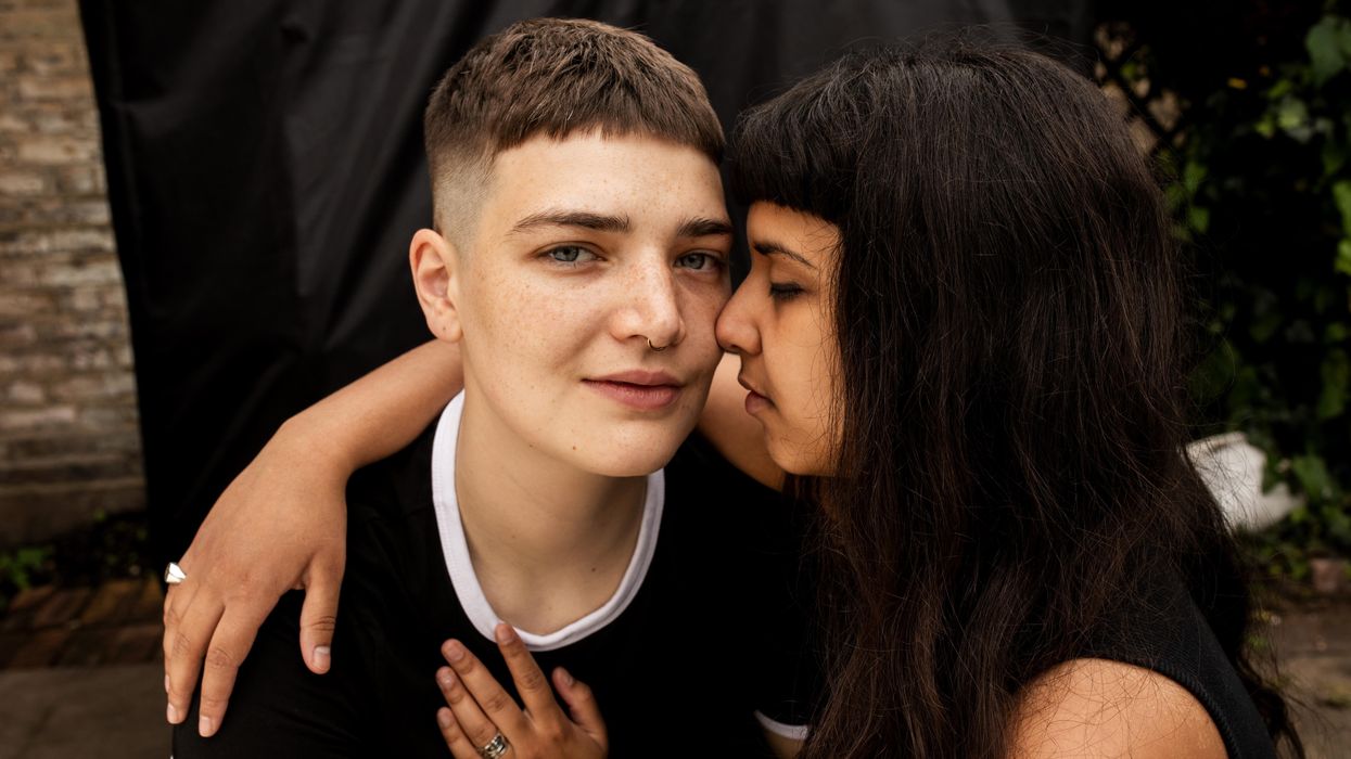 Two lesbians embracing