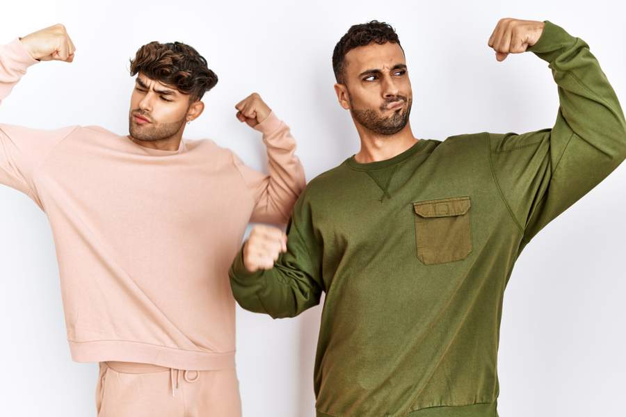 two men flexing