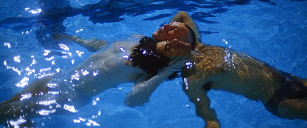 two men in a pool in Lonesome