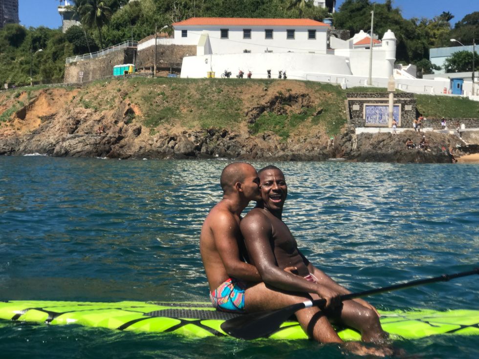 two men on a kayak