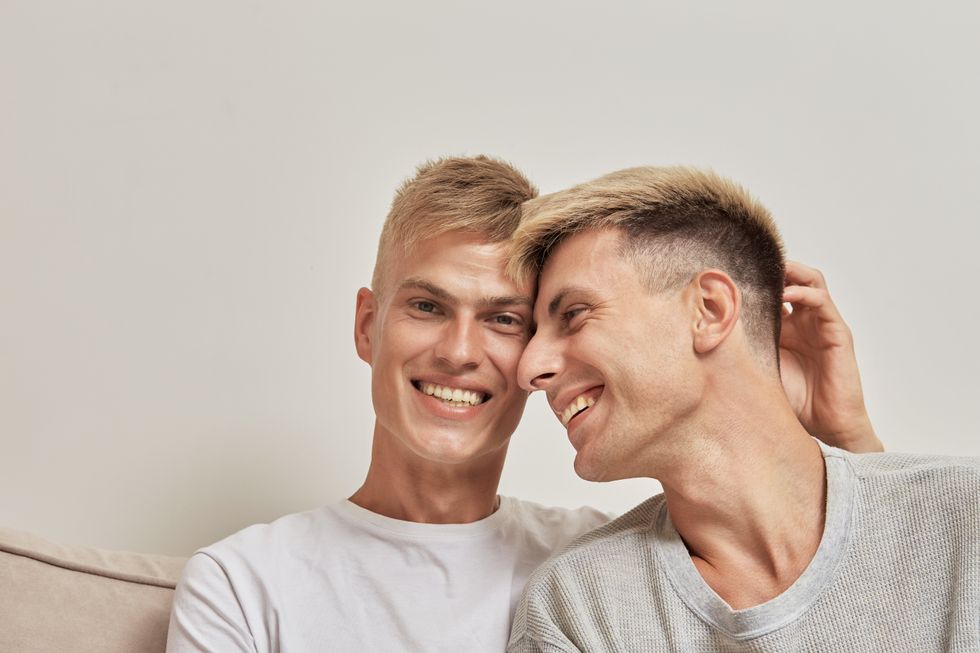 two men smiling